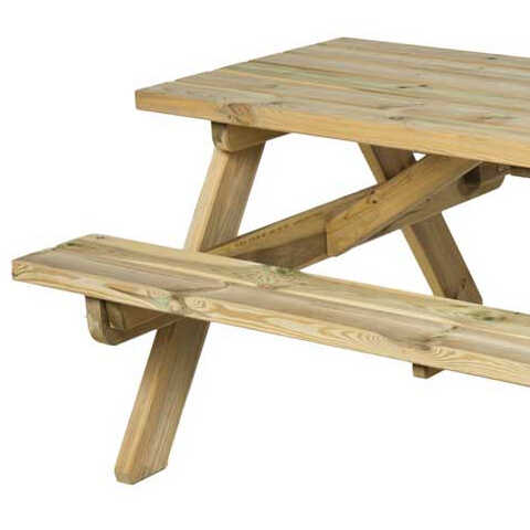 View of the Wooden Round Table - Bench